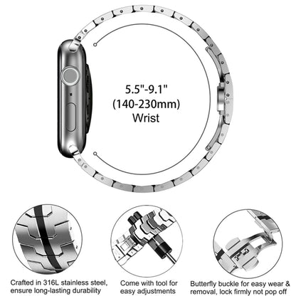 Steel Watch Band For Apple Watch Series 9&8&7 41mm / SE 3&SE 2&6&SE&5&4 40mm / 3&2&1 38mm(Silver Black) by bashfashion