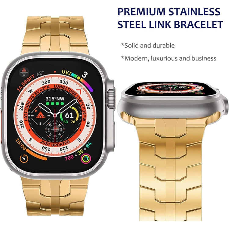 Steel Watch Band For Apple Watch Ultra 49mm&Watch Ultra 2 49mm / Series 9&8&7 45mm / SE 3&SE 2&6&SE&5&4 44mm / 3&2&1 42mm(Rose Gold) by bashfashion