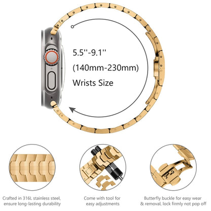 Steel Watch Band For Apple Watch Ultra 49mm&Watch Ultra 2 49mm / Series 9&8&7 45mm / SE 3&SE 2&6&SE&5&4 44mm / 3&2&1 42mm(Rose Gold) by bashfashion