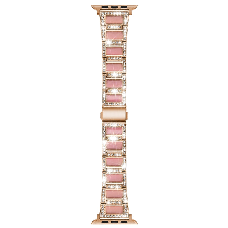 22mm Metal Opal Watch Band For Apple Watch Series 9&8&7 41mm / SE 3&SE 2&6&SE&5&4 40mm / 3&2&1 38mm(Rose Gold+Pink) by bashfashion