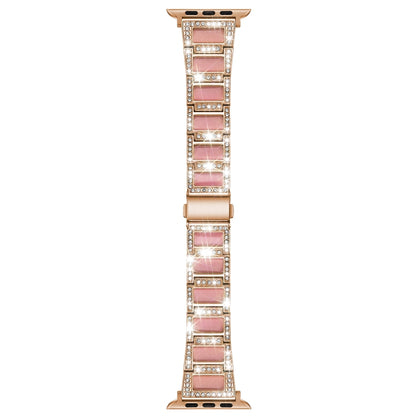 22mm Metal Opal Watch Band For Apple Watch Series 9&8&7 41mm / SE 3&SE 2&6&SE&5&4 40mm / 3&2&1 38mm(Rose Gold+Pink) by bashfashion