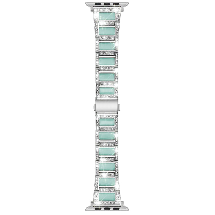 22mm Metal Opal Watch Band For Apple Watch Series 9&8&7 41mm / SE 3&SE 2&6&SE&5&4 40mm / 3&2&1 38mm(Silver Blue) by bashfashion