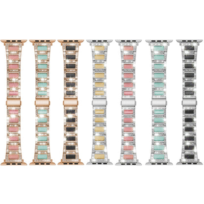 22mm Metal Opal Watch Band For Apple Watch Series 9&8&7 41mm / SE 3&SE 2&6&SE&5&4 40mm / 3&2&1 38mm(Silver Black) by bashfashion