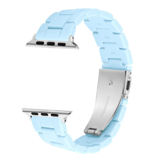 Candy Color Three-Bead Watch Band For Apple Watch Series 9&8&7 41mm / SE 3&SE 2&6&SE&5&4 40mm / 3&2&1 38mm(Light Blue) by bashfashion