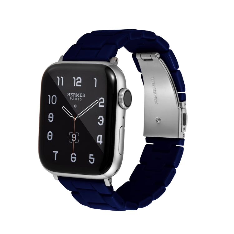 Candy Color Three-Bead Watch Band For Apple Watch Series 9&8&7 41mm / SE 3&SE 2&6&SE&5&4 40mm / 3&2&1 38mm(Dark Blue) by bashfashion