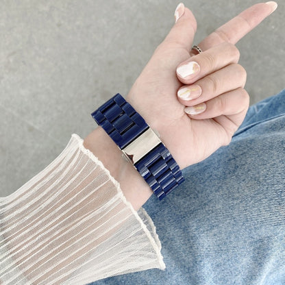 Candy Color Three-Bead Watch Band For Apple Watch Ultra 49mm&Watch Ultra 2 49mm / Series 9&8&7 45mm / SE 3&SE 2&6&SE&5&4 44mm / 3&2&1 42mm(Dark Blue) by bashfashion