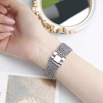 Thin Chain Steel Watch Band For Apple Watch Series 9&8&7 41mm / SE 3&SE 2&6&SE&5&4 40mm / 3&2&1 38mm(Silver) by bashfashion