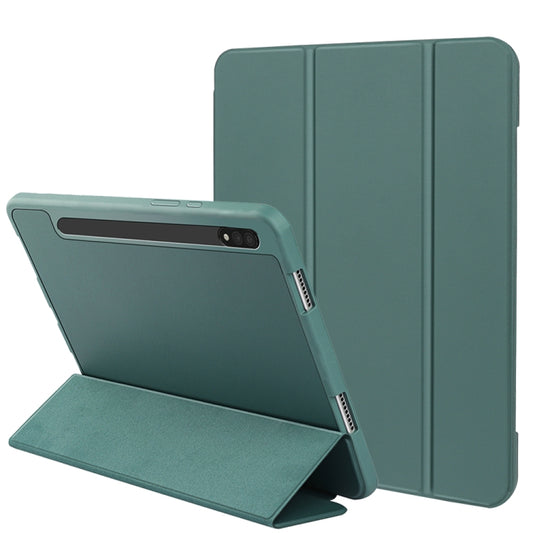 For Samsung Galaxy Tab S8+ / X800 3-folding Honeycomb TPU Smart Leather Tablet Case(Green) by bashfashion
