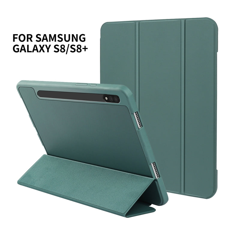 For Samsung Galaxy Tab S8 Ultra / X900 3-folding Honeycomb TPU Smart Leather Tablet Case(Dark Blue) by bashfashion