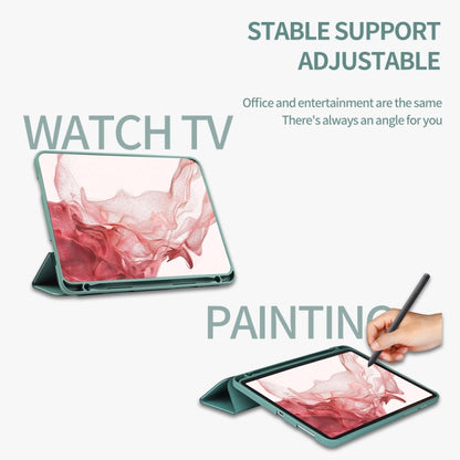 For Samsung Galaxy Tab S8 Ultra / X900 3-folding Honeycomb TPU Smart Leather Tablet Case(Green) by bashfashion