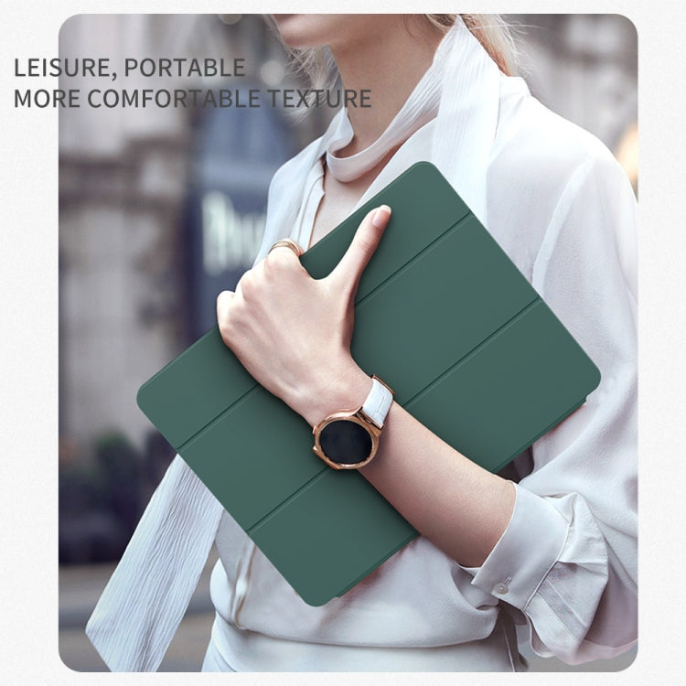 For Samsung Galaxy Tab S8 Ultra / X900 3-folding Honeycomb TPU Smart Leather Tablet Case(Green) by bashfashion