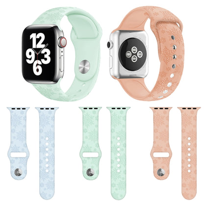 Snowflake Embossing Silicone Watch Band For Apple Watch Ultra 49mm&Watch Ultra 2 49mm / Series 9&8&7 45mm / SE 3&SE 2&6&SE&5&4 44mm / 3&2&1 42mm(Apricot Pink) by bashfashion