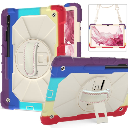 For Samsung Galaxy Tab S8+ 12.4 inch SM-X800 / SM-X806 Contrast Color Robot Shockproof Silicone + PC Tablet Case(Colorful Red) by bashfashion