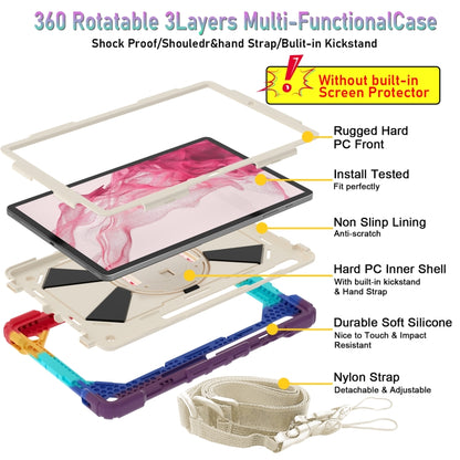 For Samsung Galaxy Tab S8+ 12.4 inch SM-X800 / SM-X806 Contrast Color Robot Shockproof Silicone + PC Tablet Case(Colorful Red) by bashfashion