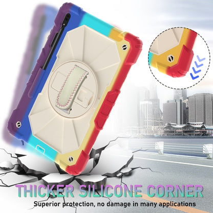 For Samsung Galaxy Tab S8+ 12.4 inch SM-X800 / SM-X806 Contrast Color Robot Shockproof Silicone + PC Tablet Case(Colorful Red) by bashfashion