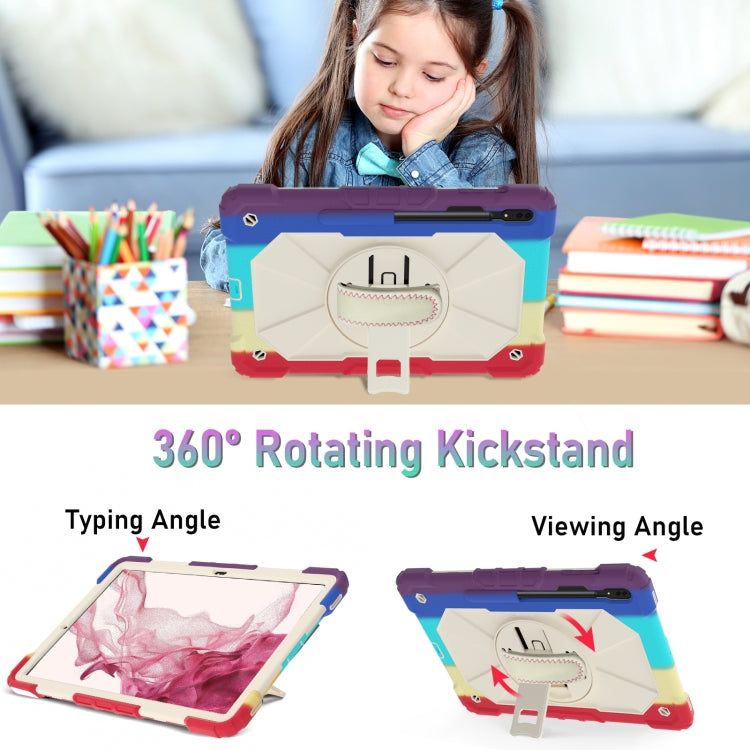 For Samsung Galaxy Tab S8+ 12.4 inch SM-X800 / SM-X806 Contrast Color Robot Shockproof Silicone + PC Tablet Case(Colorful Red) by bashfashion