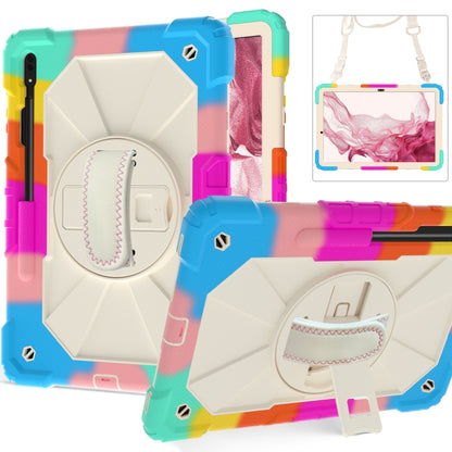 For Samsung Galaxy Tab S8+ 12.4 inch SM-X800 / SM-X806 Contrast Color Robot Shockproof Silicone + PC Tablet Case(Colorful Blue) by bashfashion