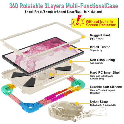 For Samsung Galaxy Tab S8+ 12.4 inch SM-X800 / SM-X806 Contrast Color Robot Shockproof Silicone + PC Tablet Case(Colorful Blue) by bashfashion