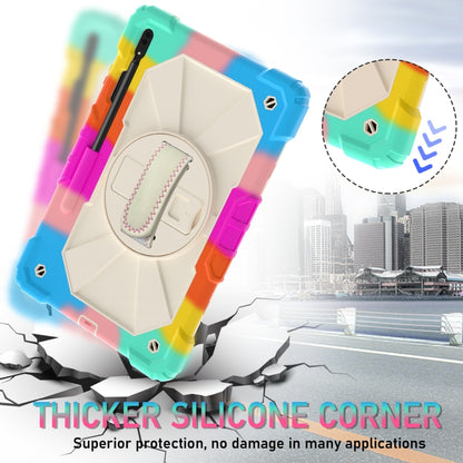 For Samsung Galaxy Tab S8+ 12.4 inch SM-X800 / SM-X806 Contrast Color Robot Shockproof Silicone + PC Tablet Case(Colorful Blue) by bashfashion