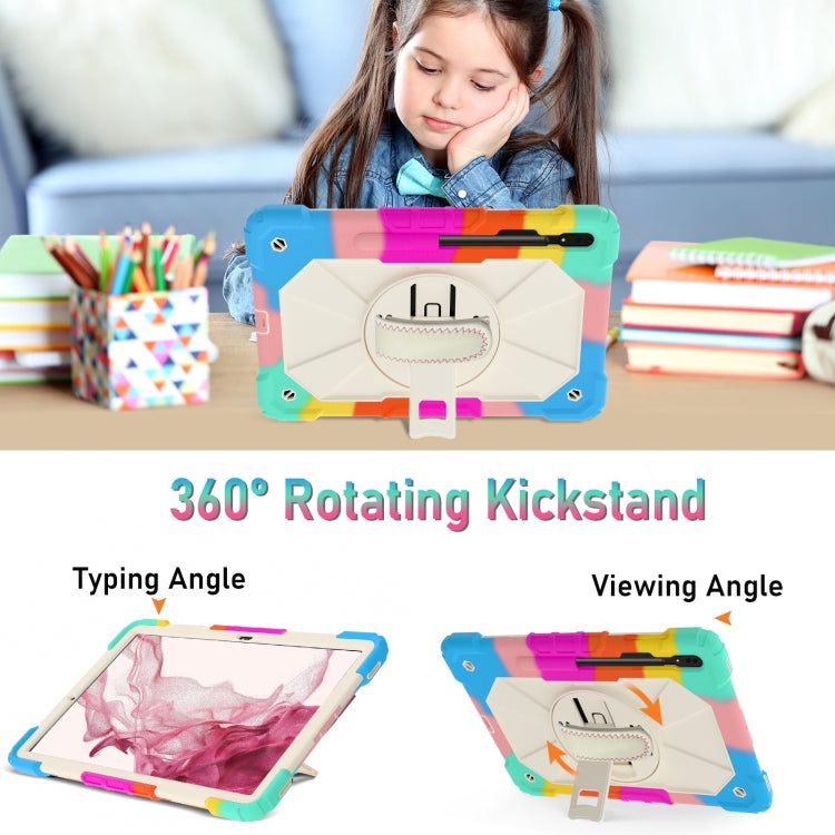 For Samsung Galaxy Tab S8+ 12.4 inch SM-X800 / SM-X806 Contrast Color Robot Shockproof Silicone + PC Tablet Case(Colorful Blue) by bashfashion