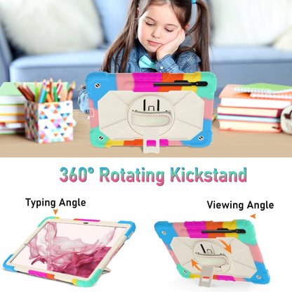 For Samsung Galaxy Tab S8+ 12.4 inch SM-X800 / SM-X806 Contrast Color Robot Shockproof Silicone + PC Tablet Case(Colorful Blue) by bashfashion