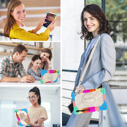 For Samsung Galaxy Tab S8+ 12.4 inch SM-X800 / SM-X806 Contrast Color Robot Shockproof Silicone + PC Tablet Case(Colorful Blue) by bashfashion