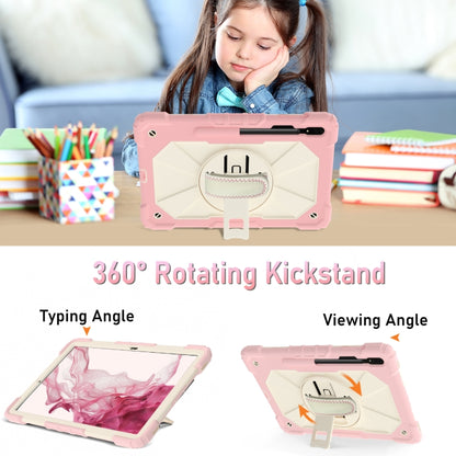 For Samsung Galaxy Tab S8+ 12.4 inch SM-X800 / SM-X806 Contrast Color Robot Shockproof Silicone + PC Tablet Case(Red+Black) by bashfashion