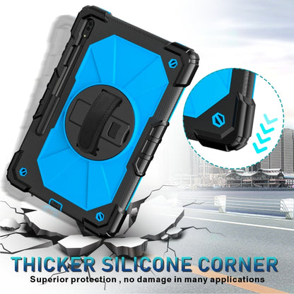 For Samsung Galaxy Tab S8+ 12.4 inch SM-X800 / SM-X806 Contrast Color Robot Shockproof Silicone + PC Tablet Case(Black+Blue) by bashfashion