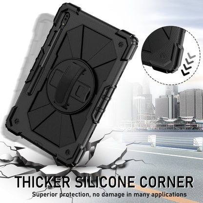 For Samsung Galaxy Tab S8+ 12.4 inch SM-X800 / SM-X806 Contrast Color Robot Shockproof Silicone + PC Tablet Case(Black) by bashfashion