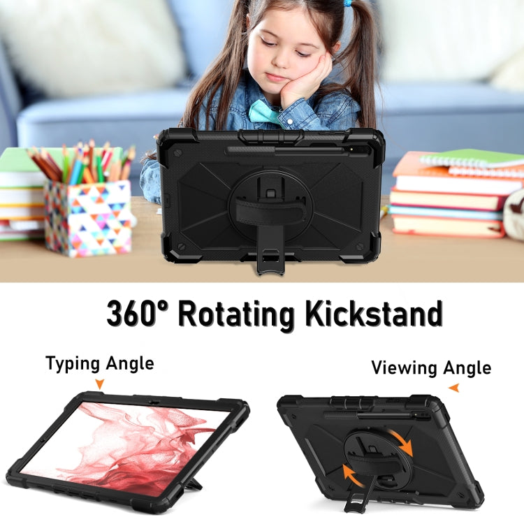 For Samsung Galaxy Tab S8+ 12.4 inch SM-X800 / SM-X806 Contrast Color Robot Shockproof Silicone + PC Tablet Case(Black) by bashfashion