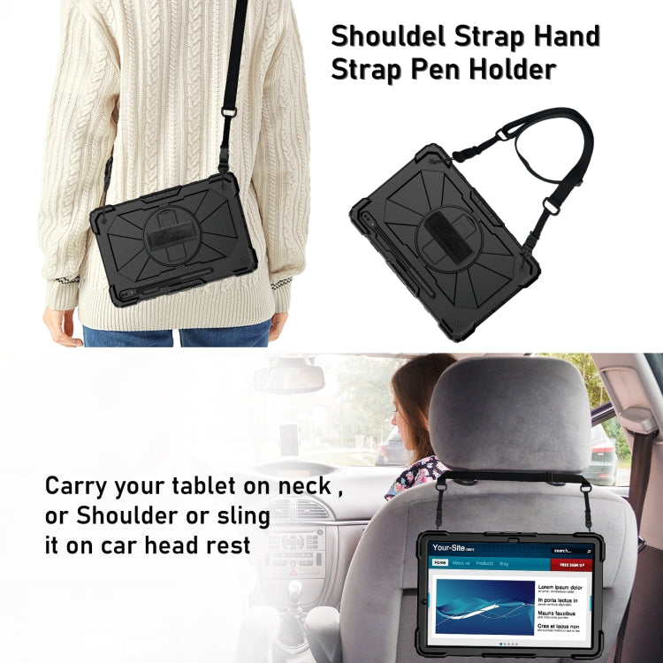 For Samsung Galaxy Tab S8+ 12.4 inch SM-X800 / SM-X806 Contrast Color Robot Shockproof Silicone + PC Tablet Case(Black) by bashfashion