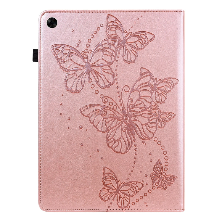 For Realme Pad 10.4 inch Embossed Butterfly Pattern Leather Tablet Case(Pink) by bashfashion