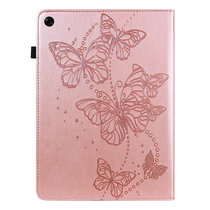 For Realme Pad 10.4 inch Embossed Butterfly Pattern Leather Tablet Case(Pink) by bashfashion