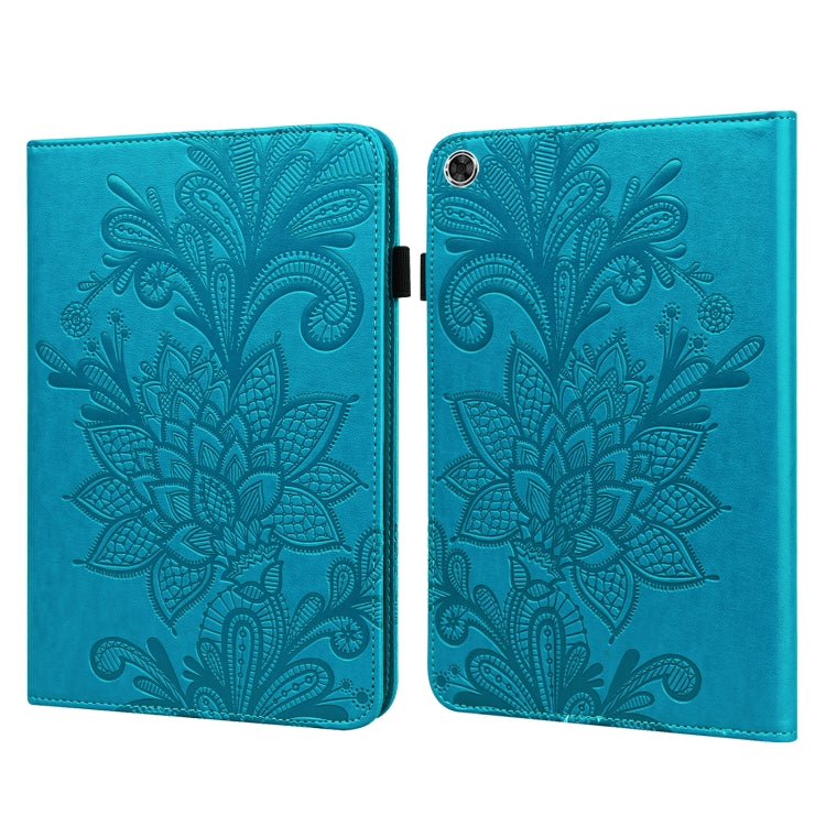 Lace Flower Embossing Pattern Leather Tablet Case For Samsung Galaxy Tab A8 10.5 2021(Blue) by bashfashion