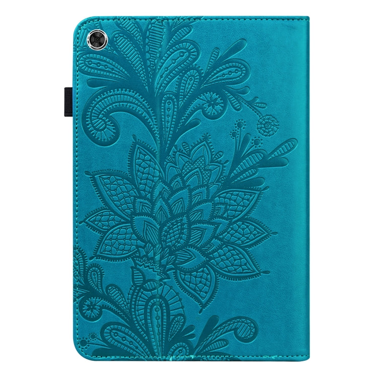 Lace Flower Embossing Pattern Leather Tablet Case For Samsung Galaxy Tab A8 10.5 2021(Blue) by bashfashion