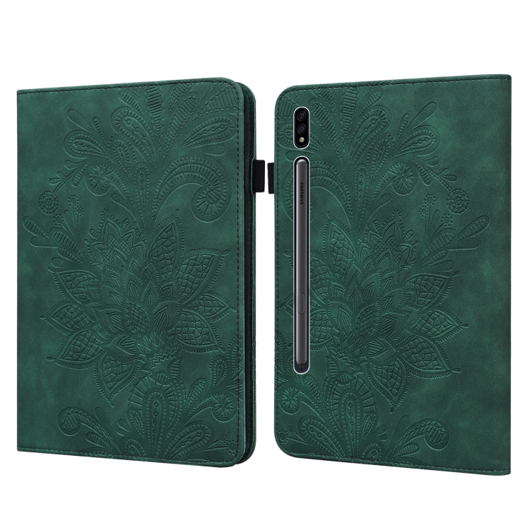 Lace Flower Embossing Pattern Leather Tablet Case For Samsung Galaxy Tab S8(Green) by bashfashion