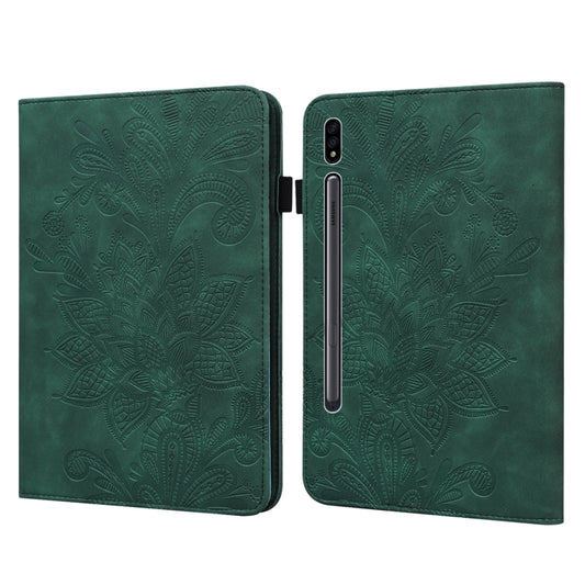 Lace Flower Embossing Pattern Leather Tablet Case For Samsung Galaxy Tab S8(Green) by bashfashion