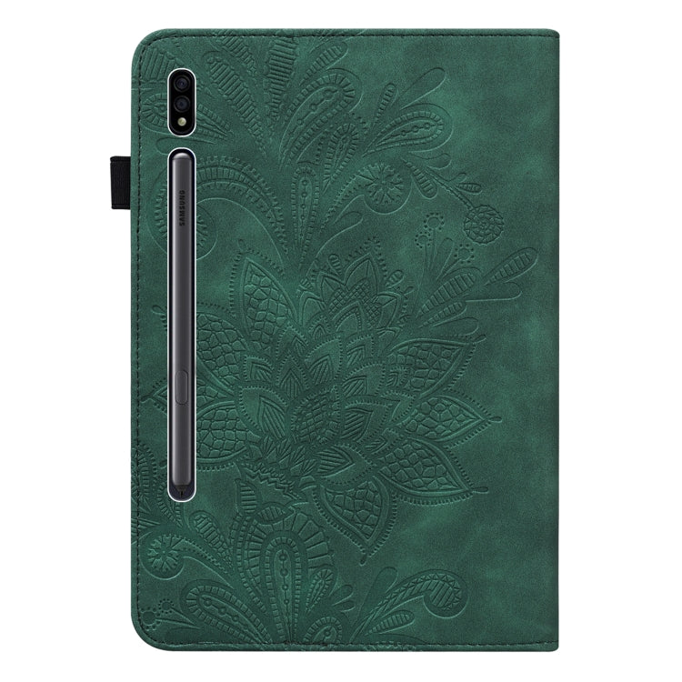 Lace Flower Embossing Pattern Leather Tablet Case For Samsung Galaxy Tab S8(Green) by bashfashion