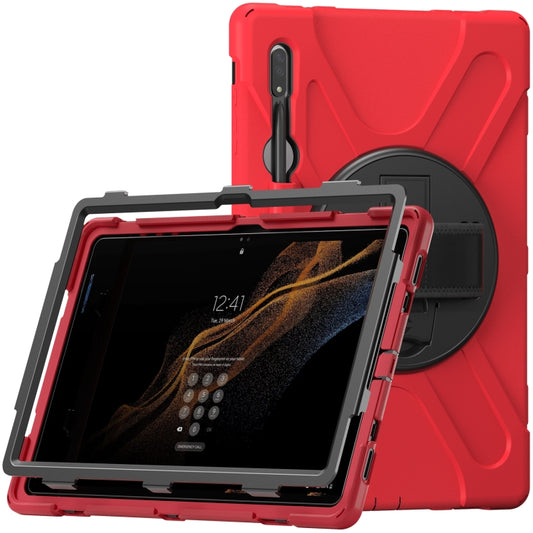 For Samsung Galaxy Tab S8 Ultra X900 Silicone + PC Tablet Protective Case(Red) by bashfashion
