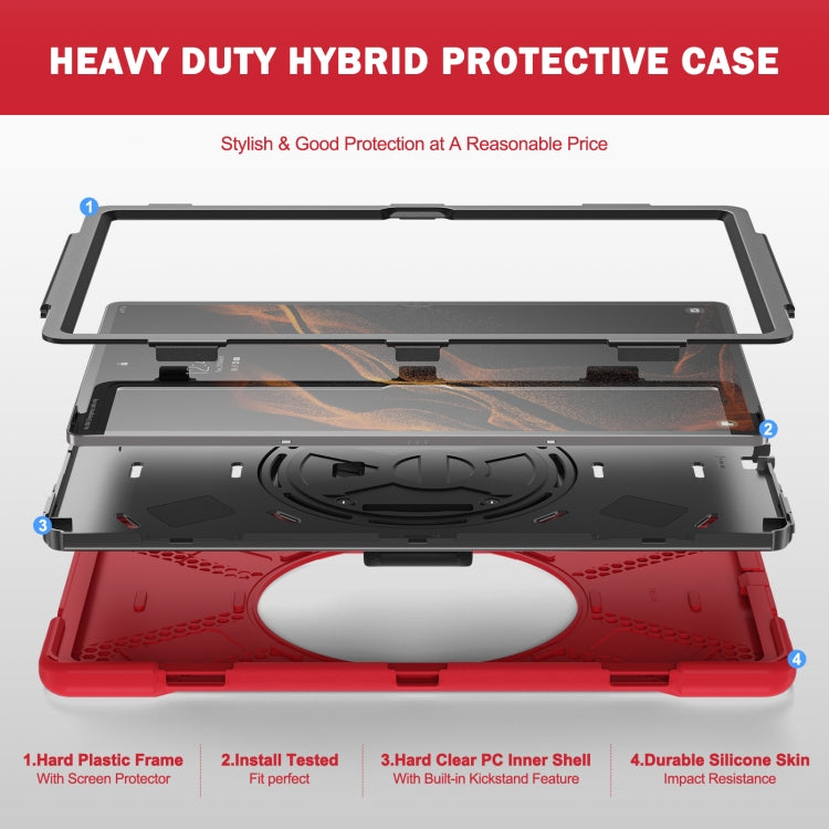 For Samsung Galaxy Tab S8 Ultra X900 Silicone + PC Tablet Protective Case(Red) by bashfashion