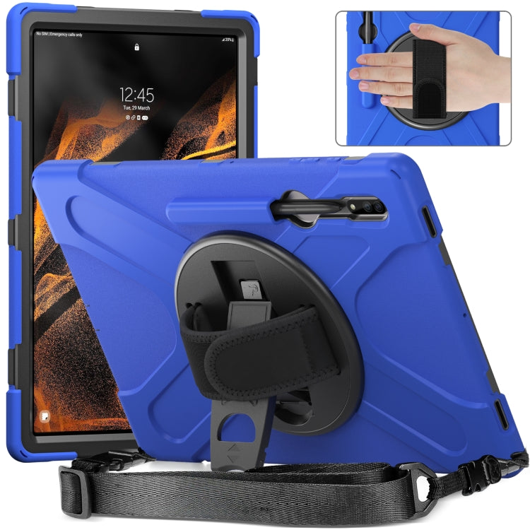 For Samsung Galaxy Tab S8 Ultra X900 Silicone + PC Tablet Protective Case(Blue) by bashfashion