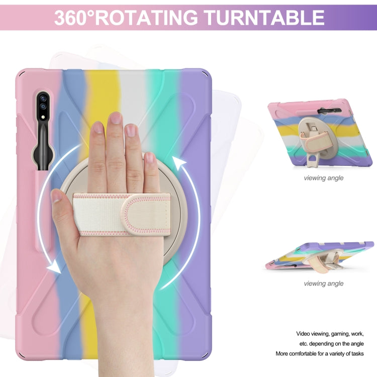 For Samsung Galaxy Tab S8 Ultra X900 Silicone + PC Tablet Protective Case(Colorful Pink) by bashfashion