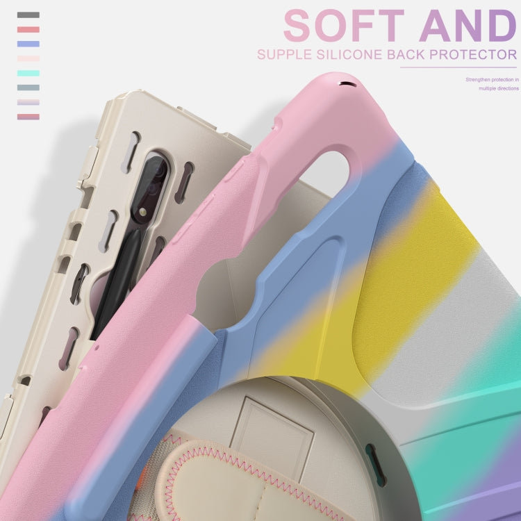 For Samsung Galaxy Tab S8 Ultra X900 Silicone + PC Tablet Protective Case(Colorful Pink) by bashfashion