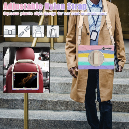 For Samsung Galaxy Tab S8 Ultra X900 Silicone + PC Tablet Protective Case(Colorful Pink) by bashfashion