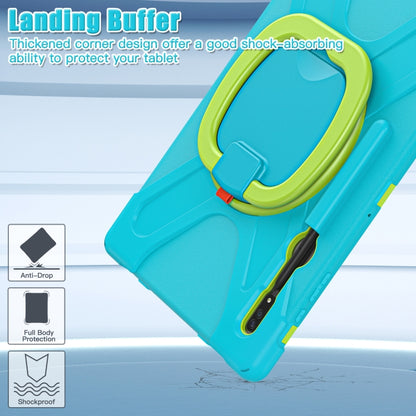 For Samsung Galaxy Tab S8 Ultra X900 Silicone + PC Tablet Protective Case(Light Blue+Yellow Green) by bashfashion