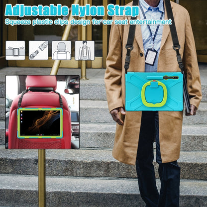 For Samsung Galaxy Tab S8 Ultra X900 Silicone + PC Tablet Protective Case(Light Blue+Yellow Green) by bashfashion