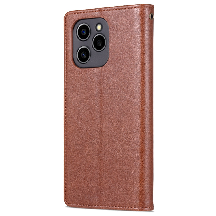 For Honor 60 SE AZNS Sheepskin Texture Flip Leather Phone Case(Brown) by AZNS