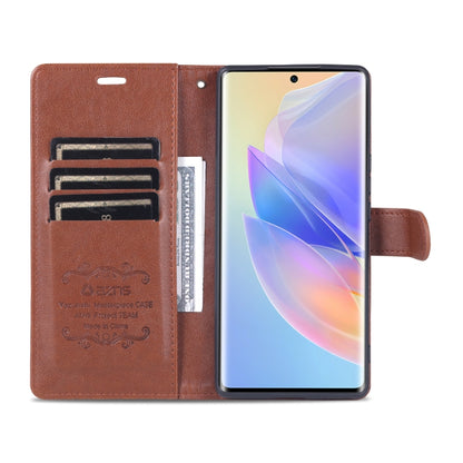 For Honor 60 SE AZNS Sheepskin Texture Flip Leather Phone Case(Brown) by AZNS