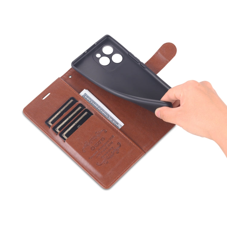 For Honor 60 SE AZNS Sheepskin Texture Flip Leather Phone Case(Brown) by AZNS