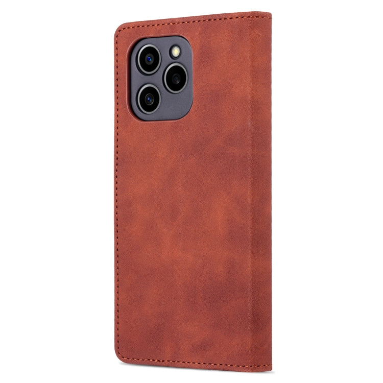 For Honor 60 SE AZNS Skin Feel Calf Texture Horizontal Flip Leather Phone Case(Brown) by AZNS
